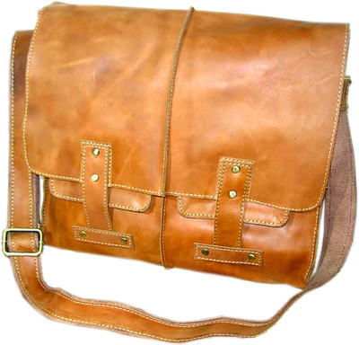 

c & A leather Men & Women Casual Tan Genuine Leather Messenger Bag