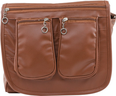 S3 Girls Casual Brown PU Sling Bag