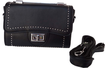 

ALIVE Girls Casual Black Leatherette Hand-held Bag
