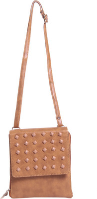 

Zornna Women Casual Tan Rexine Sling Bag