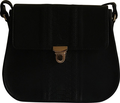 

VINAY AND VIJAY Girls Casual Black Leatherette Sling Bag