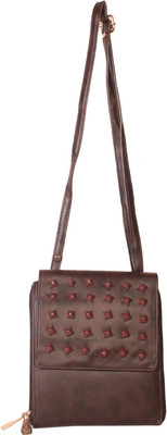 

Zornna Women Casual Brown Rexine Sling Bag