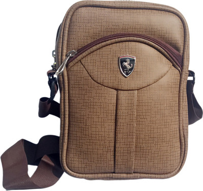

Aoking Men Casual Brown Leatherette, Rexine Sling Bag