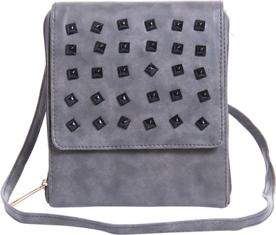 

Zornna Women Casual Grey Rexine Sling Bag