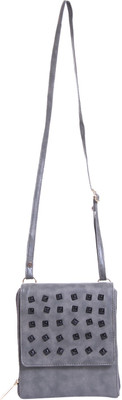 

ZORNNA Women Casual Grey PU Sling Bag