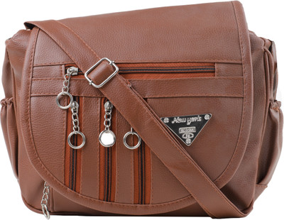 

S3 Girls Casual Brown PU Sling Bag