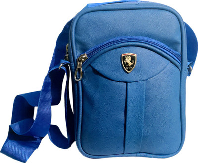 

Aoking Men Casual Blue Leatherette, Rexine Sling Bag