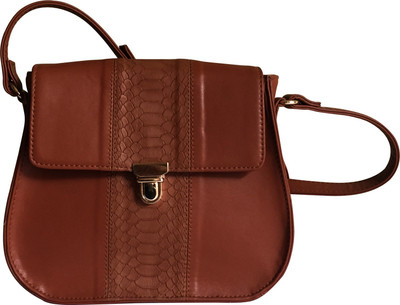 

VINAY AND VIJAY Girls Casual Tan Leatherette Sling Bag