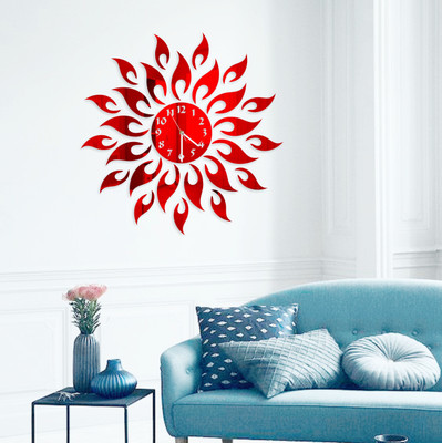 

Naveed Arts  Acrylic wall clock Sticker(Pack of 1, Red