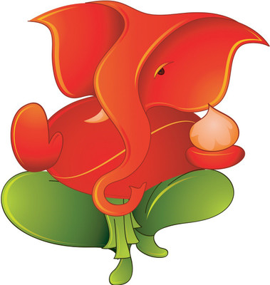 

razwada  Lord Ganesha HD superfine Quality Vinyl Self Adhesive Sticker(Pack of 1, Red;white;green