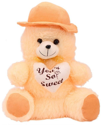 

Startime Teddy Bear with Cap - 14 inch(Orange)