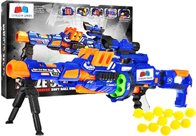 

GRAPPLE DEALS Battery Operated Blaze Storm Big Gun Automatic Rifle With Scope, Bipod and Mock Bayonet for Kids(Multicolor)