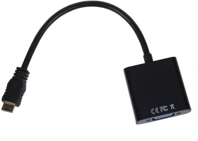 

LipiWorld TV-out Cable MINI HDMI Male to VGA Female Video Converter Adapter Cable(Black, For DVD)