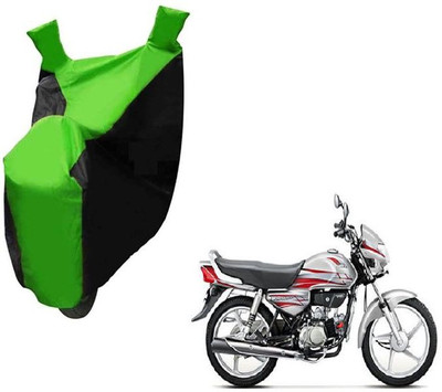 Autocraft Two Wheeler Cover for Hero(HF Deluxe, Green, Black)