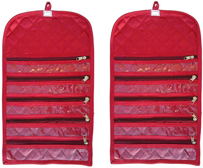 

Atorakushon Pack of 2 Satin Jewellery Organizer WristWatch Payal Chain Bracelet Foldable pouch vanity Bag Cover Travel kit with Zip Maroon Ideal for:Storage of Payal, Watch, Chain, Bracelet Bindi,jewellry Cosmetics etc,Keep your Valuable item safe & Dust 