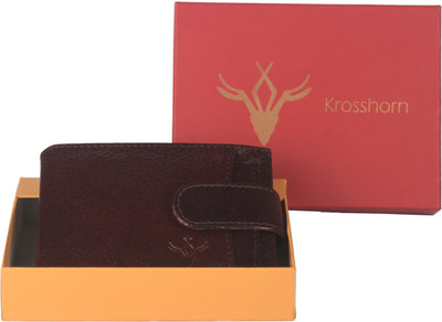 

Krosshorn Men Brown Genuine Leather Wallet(6 Card Slots)