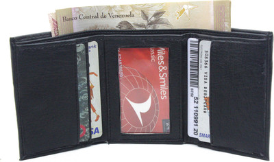 

Nietz Men Black Genuine Leather Wallet(7 Card Slots)