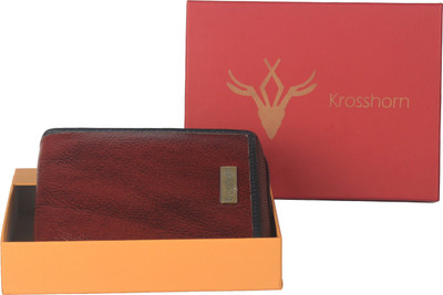 

Krosshorn Men Brown Genuine Leather Wallet(6 Card Slots)