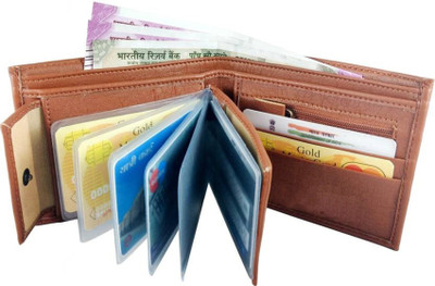 

Walleto Men Tan Artificial Leather Wallet(10 Card Slots)