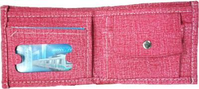 

COST TO COST Men Pink Fabric Wallet(9 Card Slots)