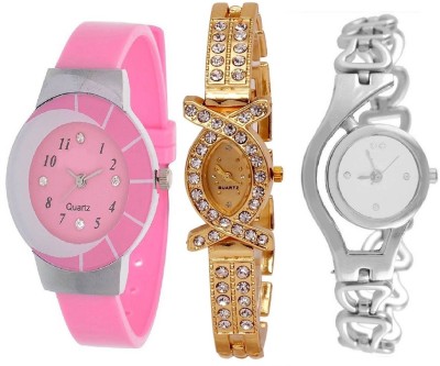 ReniSales GIRL COMBO WATCH WITH FANCY DIAMOND STUDDED DESIGNER LOOK LATEST COLLECTION Watch  - For Girls   Watches  (ReniSales)