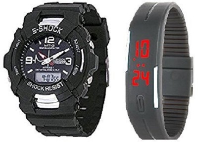 blutech s shock small black dial+led black kids combo Watch  - For Boys & Girls   Watches  (blutech)