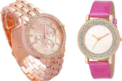 SOOMS Rhinestone Studded Analog ROSE GOLD Dial ARTIFICIAL CHRONOGRAPH WITH DIAMOND STUDDED AND GLAMOROUS DIVA ladies party wear Watch  - For Women   Watches  (Sooms)