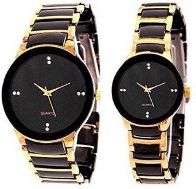 blutech gold black combo stylish wedding collection couples good gift for some on special combo watches Watch  - For Men & Women   Watches  (blutech)