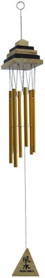 

Om Sai OM SAI ENTERPRISES Metal Feng Shui 5 Pipe Wooden Pyramid Wind Chime Aluminium Wind chime 5 Pipe 37.8 inch, Golden Colour Wooden, Aluminium Windchime(37.8 inch, Gold)