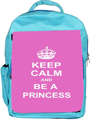 Snoogg Eco Friendly Canvas Keep Calm Princess Backpack Rucksack School Travel Unisex Casual Canvas Bag Bookbag Satchel 5 L Backpack(Blue)