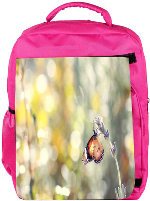 

Snoogg Eco Friendly Canvas Climbing Butterfly Designer Backpack Rucksack School Travel Unisex Casual Canvas Bag Bookbag Satchel 5 L Backpack(Pink)