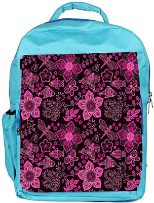 

Snoogg Eco Friendly Canvas Pink Floral Black Pattern Designer Backpack Rucksack School Travel Unisex Casual Canvas Bag Bookbag Satchel 5 L Backpack(Blue)