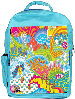 

Snoogg Eco Friendly Canvas Hippie Trip 2852 Backpack Rucksack School Travel Unisex Casual Canvas Bag Bookbag Satchel 5 L Backpack(Blue)