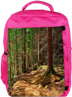 

Snoogg Eco Friendly Canvas Abstract Dense Forest Designer Backpack Rucksack School Travel Unisex Casual Canvas Bag Bookbag Satchel 5 L Backpack(Pink)