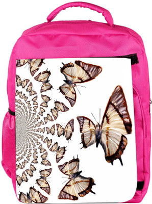

Snoogg Eco Friendly Canvas Kaleidoscopic Butterflies Backpack Rucksack School Travel Unisex Casual Canvas Bag Bookbag Satchel 5 L Backpack(Pink)