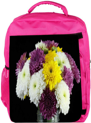 

Snoogg Eco Friendly Canvas Chrysanthemum Daisies Backpack Rucksack School Travel Unisex Casual Canvas Bag Bookbag Satchel 5 L Backpack(Pink)
