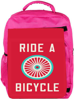 

Snoogg Eco Friendly Canvas Ride A Bicycle Poster Large 2849 Backpack Rucksack School Travel Unisex Casual Canvas Bag Bookbag Satchel 5 L Backpack(Pink)