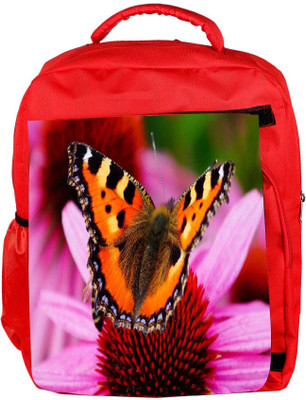 

Snoogg Eco Friendly Canvas Butterfly In Pink Flower Designer Backpack Rucksack School Travel Unisex Casual Canvas Bag Bookbag Satchel 5 L Backpack(Red)