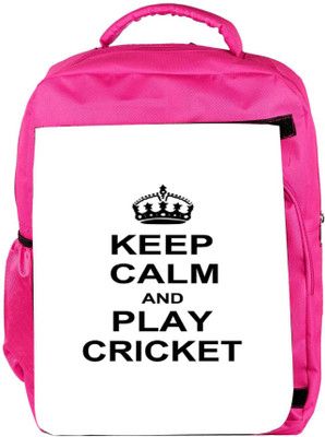 

Snoogg Eco Friendly Canvas Keep Calm And Play Cricket Backpack Rucksack School Travel Unisex Casual Canvas Bag Bookbag Satchel 5 L Backpack(Pink)