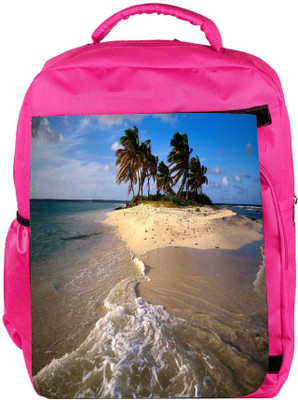 

Snoogg Eco Friendly Canvas Beach View Designer Backpack Rucksack School Travel Unisex Casual Canvas Bag Bookbag Satchel 5 L Backpack(Pink)