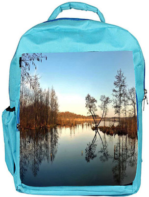

Snoogg Eco Friendly Canvas Abstract River Designer Backpack Rucksack School Travel Unisex Casual Canvas Bag Bookbag Satchel 5 L Backpack(Blue)