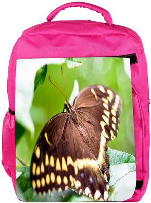 

Snoogg Eco Friendly Canvas Brown Butterfly Designer Backpack Rucksack School Travel Unisex Casual Canvas Bag Bookbag Satchel 5 L Backpack(Pink)