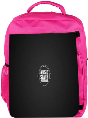

Snoogg Eco Friendly Canvas Music Saves The World Designer Backpack Rucksack School Travel Unisex Casual Canvas Bag Bookbag Satchel 5 L Backpack(Pink)
