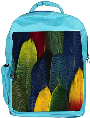 

Snoogg Eco Friendly Canvas Colorful Feathers Designer Backpack Rucksack School Travel Unisex Casual Canvas Bag Bookbag Satchel 5 L Backpack(Blue)