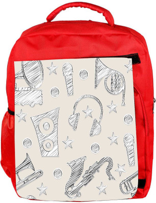 

Snoogg Eco Friendly Canvas Music Beats Designer Backpack Rucksack School Travel Unisex Casual Canvas Bag Bookbag Satchel 5 L Backpack(Red)