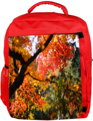 

Snoogg Eco Friendly Canvas Red Leaves Tree Designer Backpack Rucksack School Travel Unisex Casual Canvas Bag Bookbag Satchel 5 L Backpack(Red)