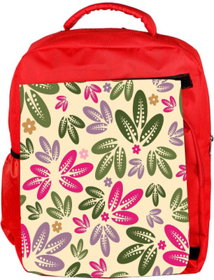 

Snoogg Eco Friendly Canvas Colorful Leaves Designer Backpack Rucksack School Travel Unisex Casual Canvas Bag Bookbag Satchel 5 L Backpack(Red)
