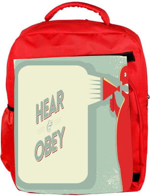 

Snoogg Eco Friendly Canvas Hear Obey Designer Backpack Rucksack School Travel Unisex Casual Canvas Bag Bookbag Satchel 5 L Backpack(Red)