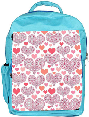 

Snoogg Eco Friendly Canvas Multiple Heart White Pattern Designer Backpack Rucksack School Travel Unisex Casual Canvas Bag Bookbag Satchel 5 L Backpack(Blue)