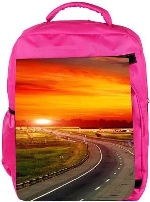

Snoogg Eco Friendly Canvas The Way To Sunset Backpack Rucksack School Travel Unisex Casual Canvas Bag Bookbag Satchel 5 L Backpack(Pink)